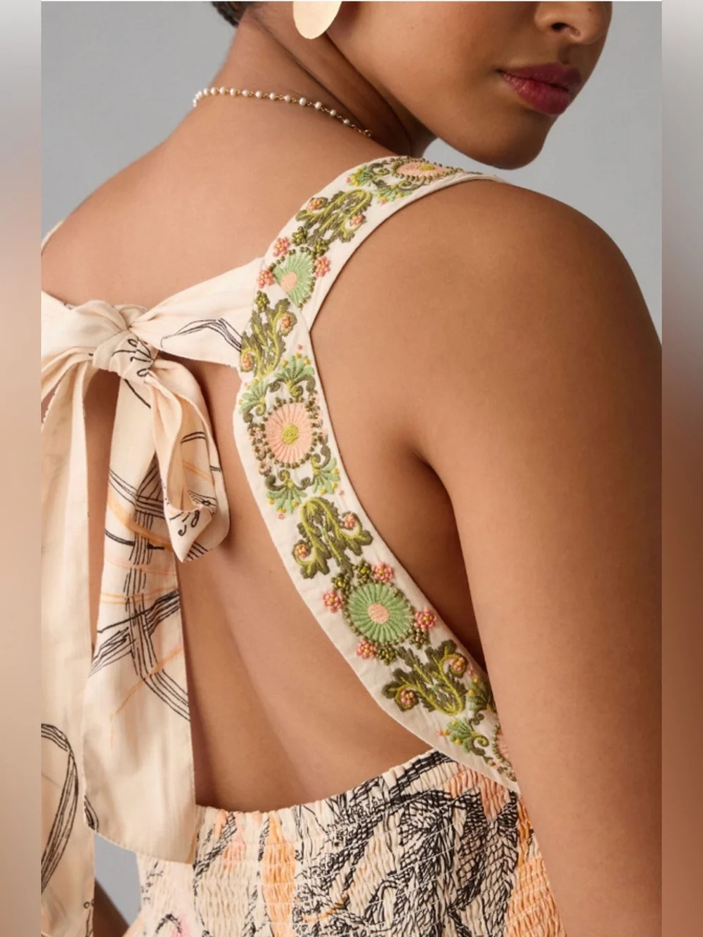Anthropology Square Neck Floral Tiered Maxi Dress S - Picture 3 of 9